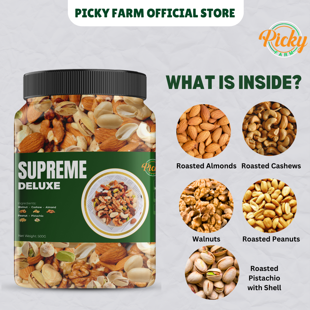 Supreme Deluxe Trail Mix (5-in-1 Nuts Only) | Premium Quality | 250g - 500g