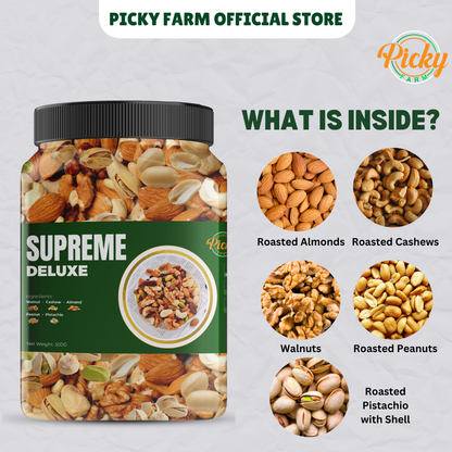Supreme Deluxe Trail Mix (5-in-1 Nuts Only) | Premium Quality | 250g - 500g