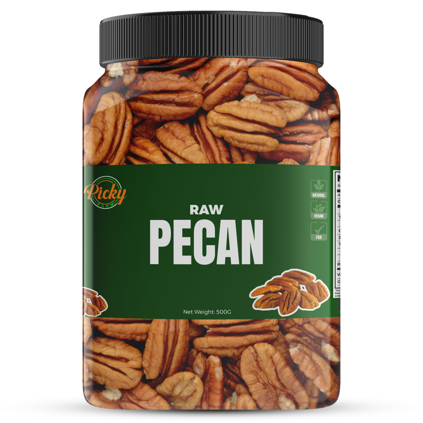 Raw Pecan Halves | Premium Quality, Unsalted | for Snacking, Baking & Cooking | 250g - 500g