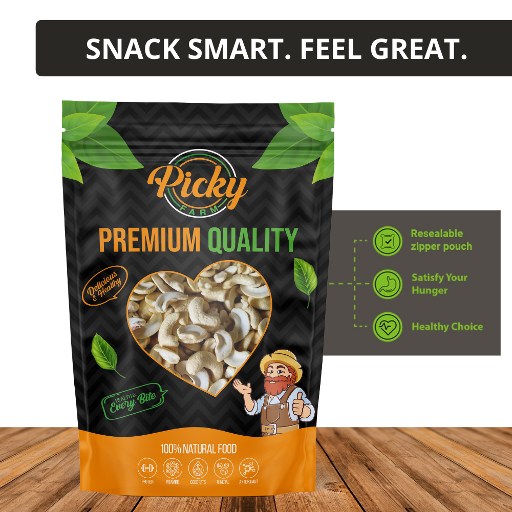 Raw Cashew | Premium Cashew Nuts | High Protein 150g / 200g / 500g