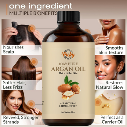 Argan Oil | 100% Pure & Cold Pressed Virgin  Premium Grade Carrier & Essential Oil