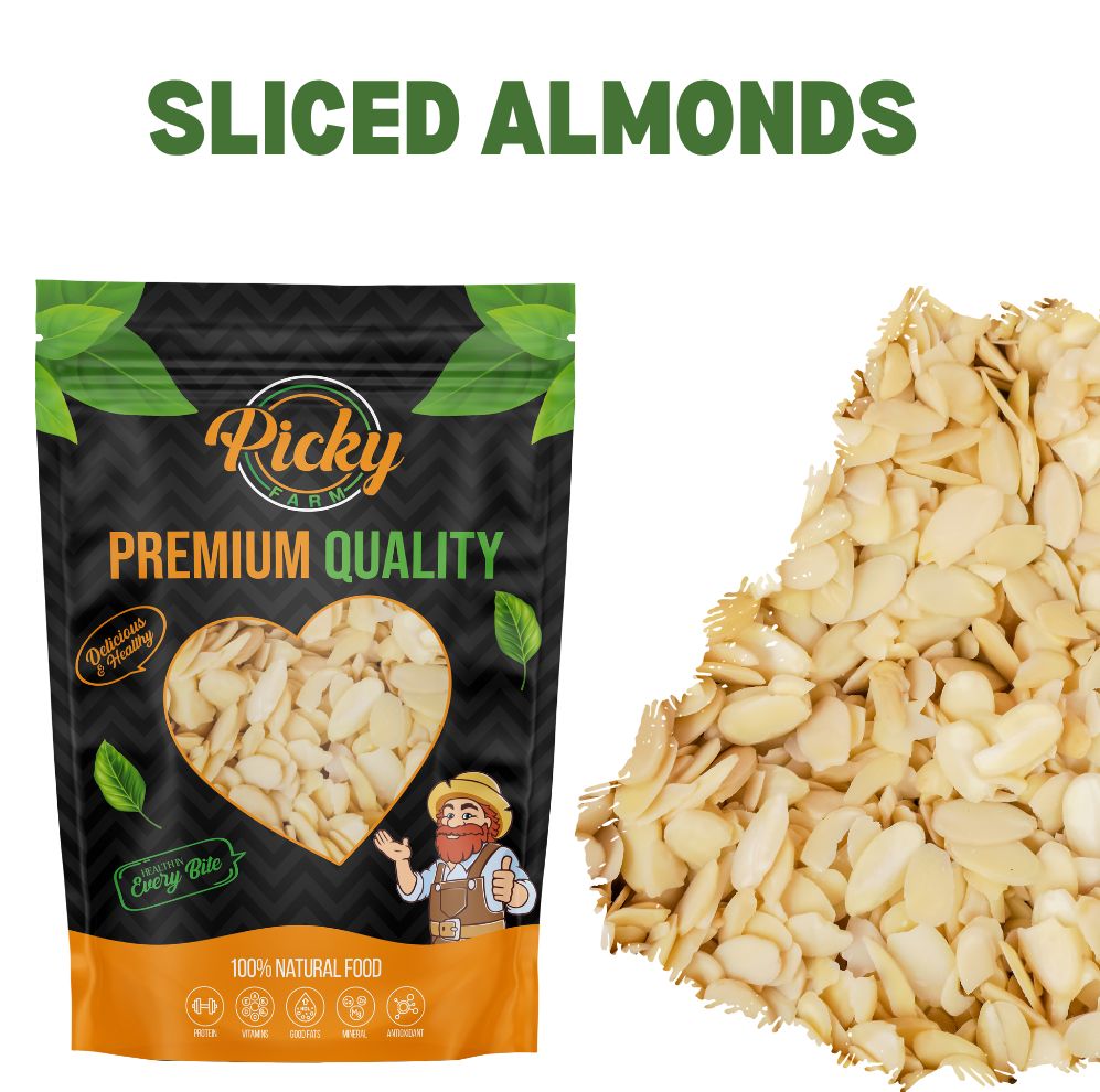 Sliced Almond | Premium Thin Almond Slices | Perfect for Baking, Oatmeal, Salads & Desserts | 150g / 200g / 500g