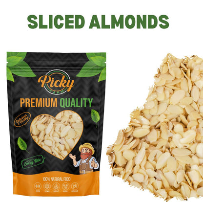 Sliced Almond | Premium Thin Almond Slices | Perfect for Baking, Oatmeal, Salads & Desserts | 150g / 200g / 500g