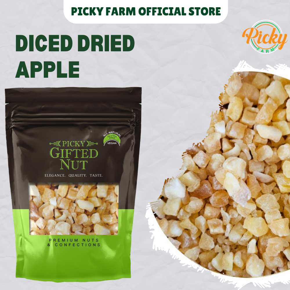 Diced Dried Apple Bites - Ready-to-Eat, Perfect for Smoothies, Snacks, and Toppings, 150g & 500g