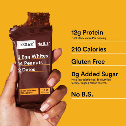RXBAR Protein Bar 52g – Peanut Butter Chocolate | Clean Ingredient Protein Snack