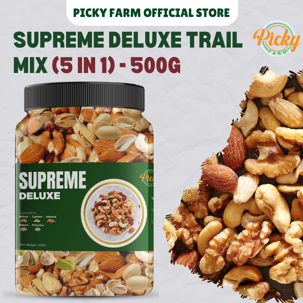 Supreme Deluxe Trail Mix (5-in-1 Nuts Only) | Premium Quality | 250g - 500g