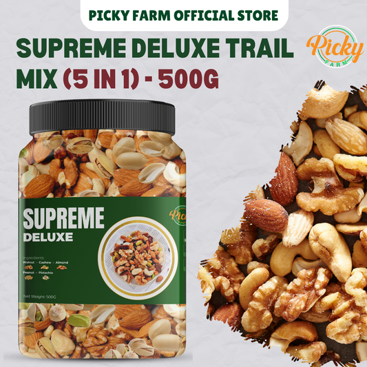 Supreme Deluxe Trail Mix (5-in-1 Nuts Only) | Premium Quality | 250g - 500g