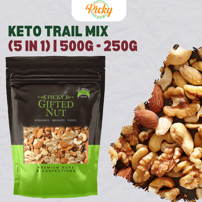 Ketogenic Trail Mix Nuts 250g - 500g, Keto Friendly Trail Mix | Nuts only