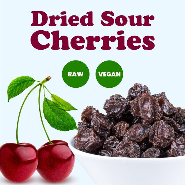Pitted Dried Sour Cherries - Naturally Tangy, Perfect for Salads, Cereal, Yogurt Toppings, and Snacking - 150g, 250g & 500g