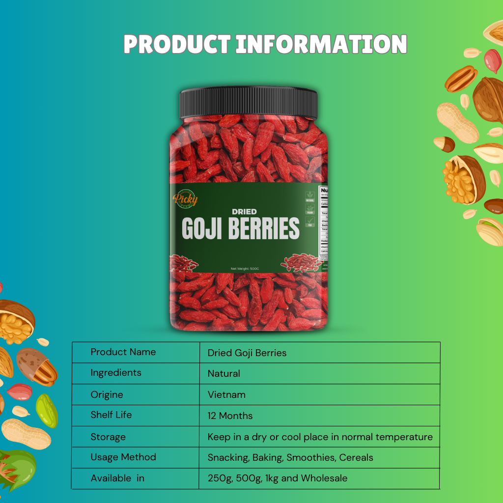 Dried Goji Berries | Premium Quality, Unsweetened & Natural | 250g - 1kg