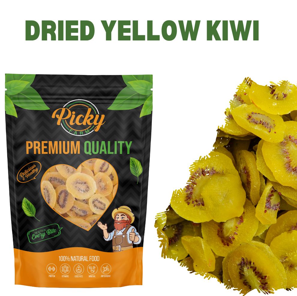 Dried Yellow Kiwi | Premium Sweet–Tart Kiwi Slices | Sweet–Tart Kiwi Slices | 150g / 200g / 500g