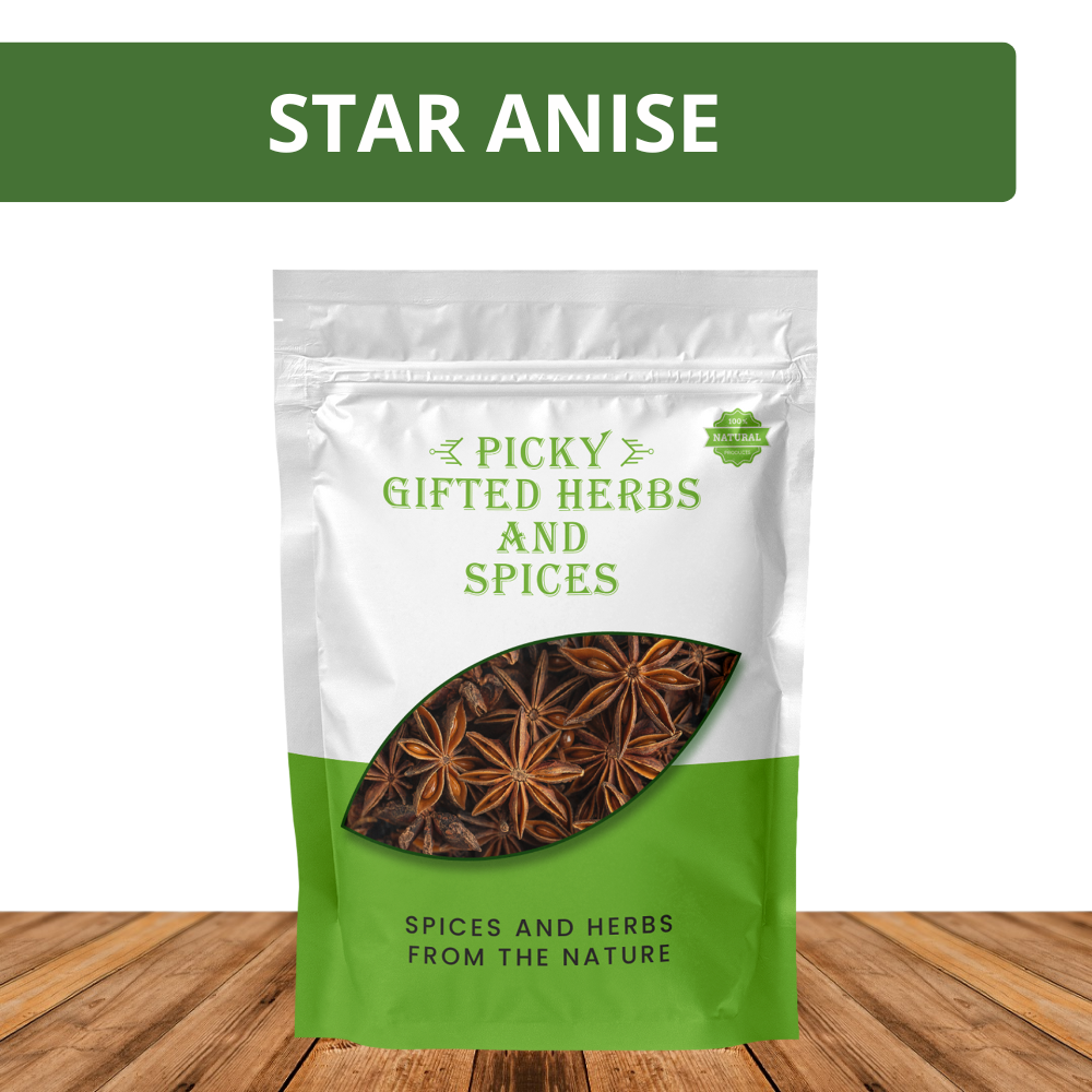 Star Anise 50g | Premium Whole Star Anise Pods | Strong Aromatic Spice | Perfect for Pho, Tea, Stews & Baking