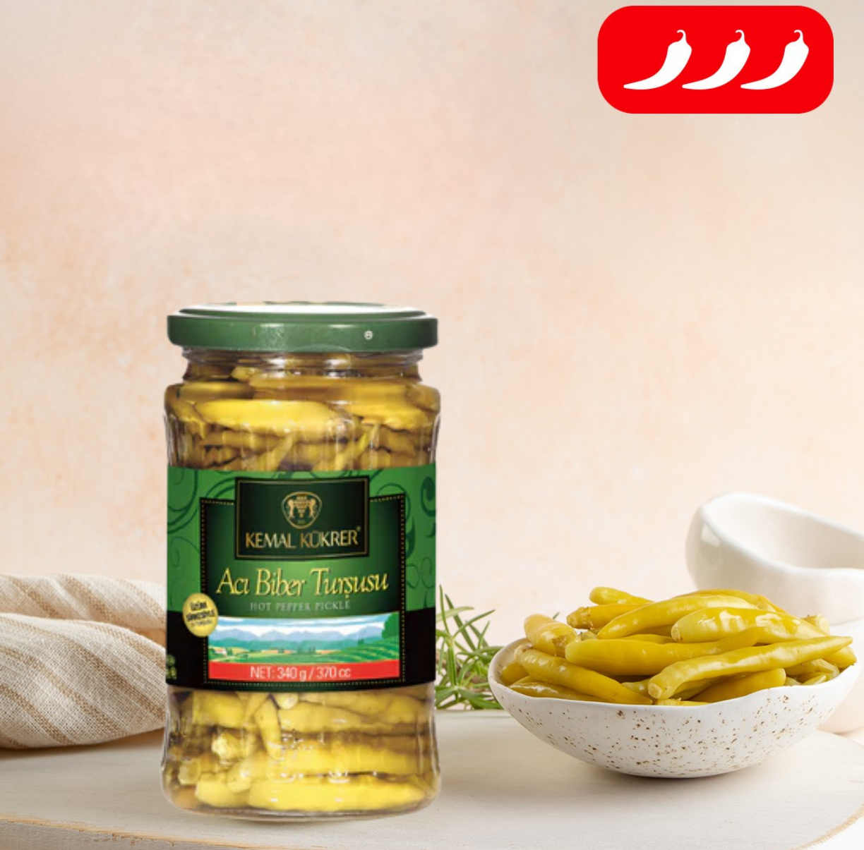 Turkish Pickles Jalapeno and Hot Pepper 340g - 600g