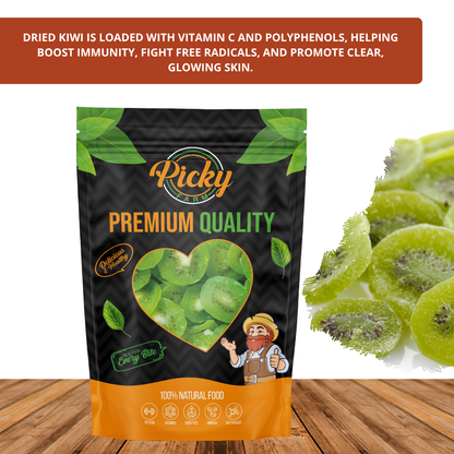 Dried Green Kiwi | Premium Sweet–Tart Kiwi Slices | Sweet–Tart Kiwi Slices