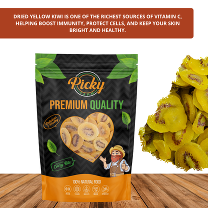 Dried Yellow Kiwi | Premium Sweet–Tart Kiwi Slices | Sweet–Tart Kiwi Slices | 150g / 200g / 500g
