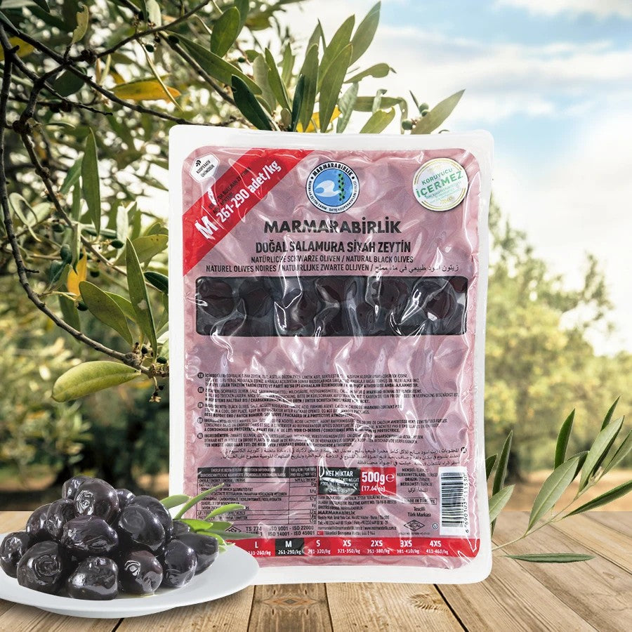 Turkish Black Olives 500g (Marmarabirlik)