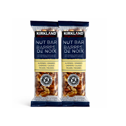 Kirkland Signature Nut Bar 40g – Almonds, Cashews & Pecans | Preotein Chocolate Drizzle & Sea Salt