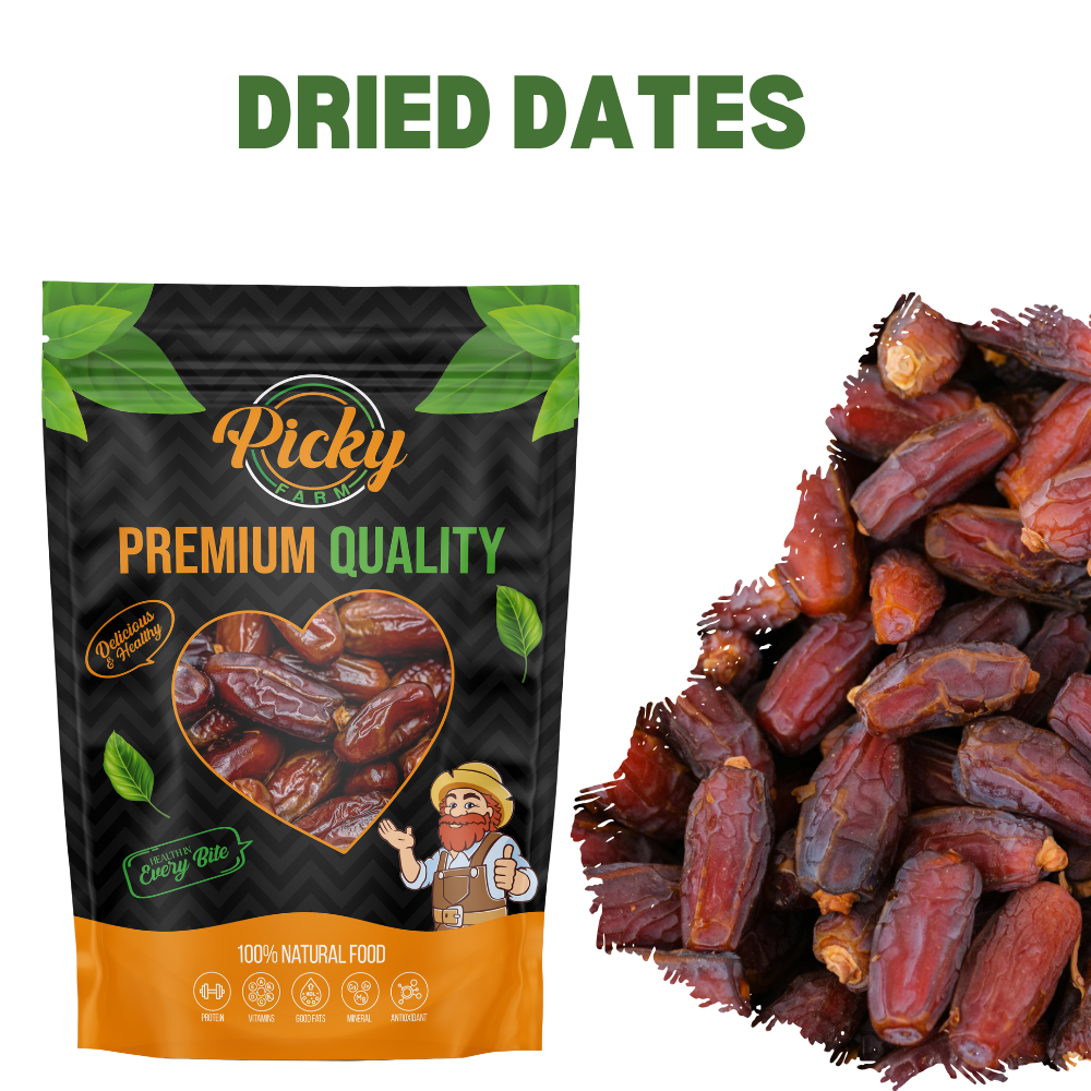 Dried Premium Dates | Soft & Sweet Medium-Size Dates | High Fiber & Energy Snack | No Preservatives | 150g / 200g / 500g