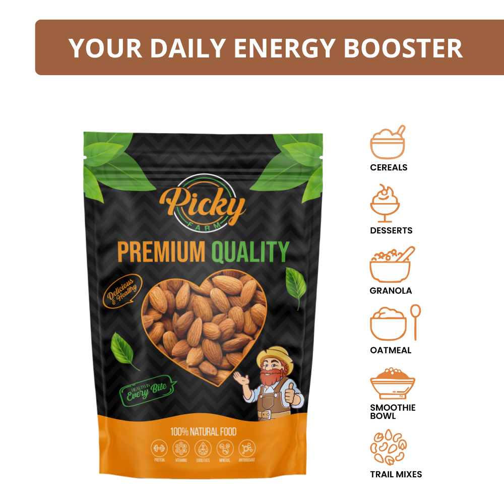 Raw Almond | Premium Whole Almonds | 150g / 200g / 500g