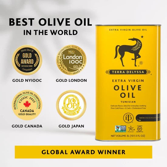 Smooth Extra Virgin Olive Oil Tin 3L | Smooth Flavor for Cooking, Frying & Salad