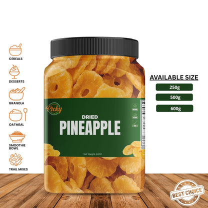 Dried Pineapple | Premium Sweet & Tangy Pineapple Rings/Bites | Healthy Tropical Snack