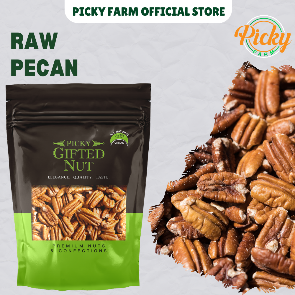 Raw Pecan Halves | Premium Quality, Unsalted | for Snacking, Baking & Cooking | 250g - 500g